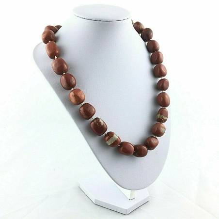 RED Jasper Necklace PEARL - LEO GEMINI PISCES Tumbled Stone Crystal Healing-4