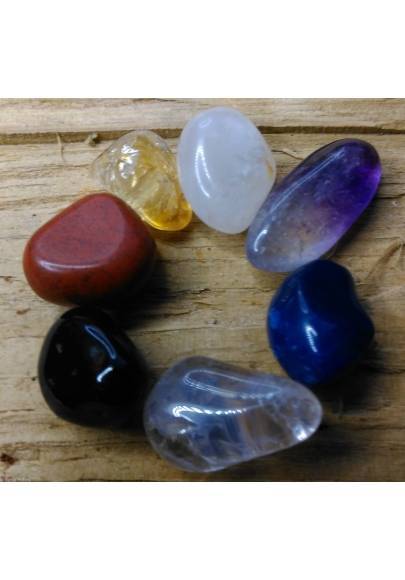 Mini - Kit Crystal Healing 7 Stones Portable “ Seven Chakra Stones Slim "-1