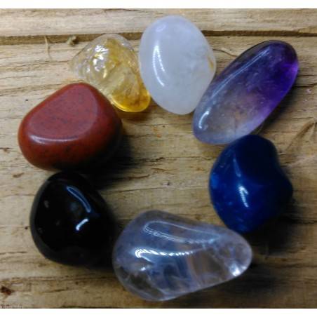 Mini - Kit Crystal Healing 7 Stones Portable “ Seven Chakra Stones Slim "-1