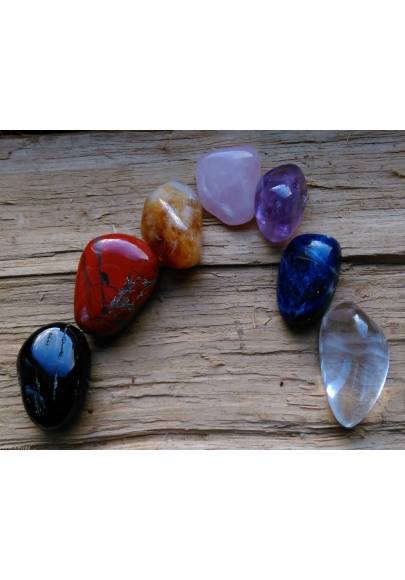 Kit Crystal Healing Tumbled Stone MINI 7 Crystals " Seven Chakra Stones "-1