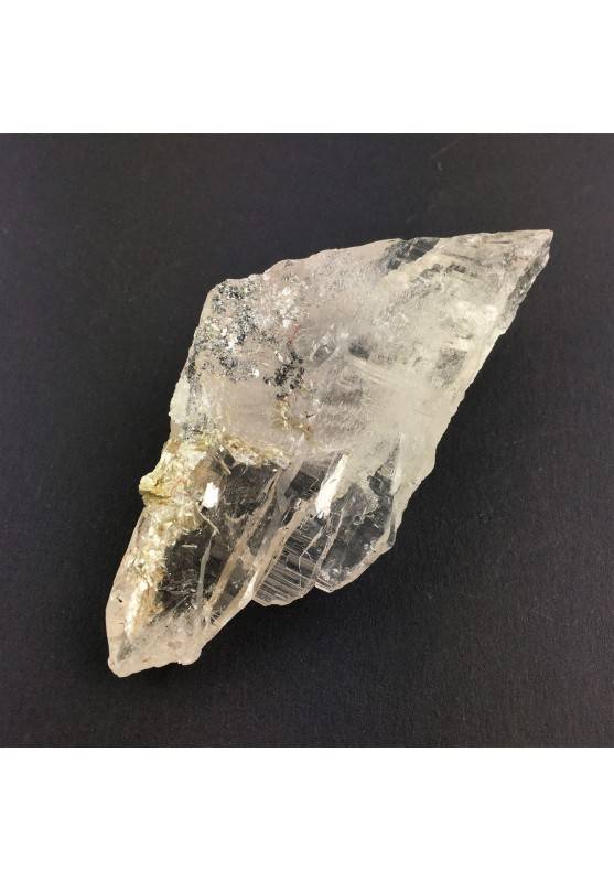 * Historical Minerals * Clear Quartz PURE Point with MICA and HEMATITE (Italian Mine)-1