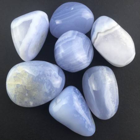 Blue Chalcedony Tumbled Stone Quality A+ Crystal MINERALS Quartz Chakra Tumblestone-1