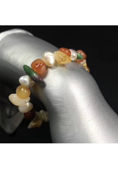 RUBY ZOISITE - Carnelian Citrine Quartz & PEARL Bracelet Beads Healing Stone-1