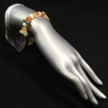 RUBY ZOISITE - Carnelian Citrine Quartz & PEARL Bracelet Beads Healing Stone-2