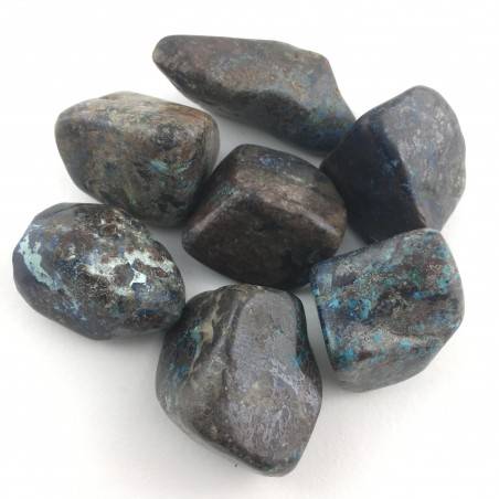 MINERALS * QUANTUM crystal Four Tumbled Azurite Malachite Chrysocolla-3