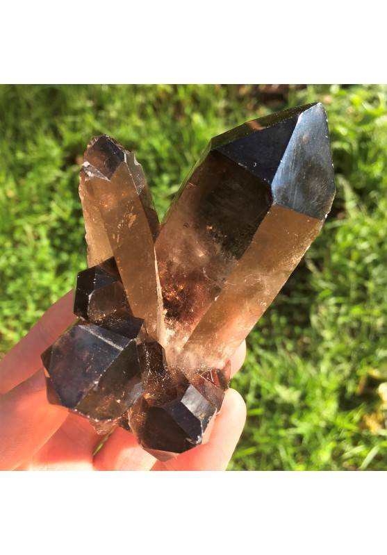 CLUSTER of Smokey Quartz Points Minerals Specimen Crystal Healing Reiki-1
