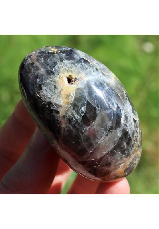 MINERALS Black Moon Stone Black Adularia Tumbled Stone Crystal Healing Chakra A+-1