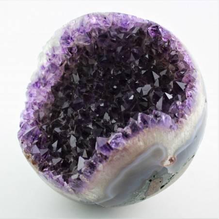 BIG AMETHYST Geode Crystal Sphere Cluster with AGATE Purple Uruguay First Grade Precious-6