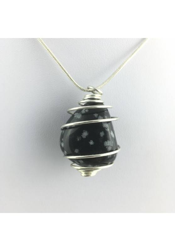 Pendant Snow Obsidian Tumbled Stones MINERALS Crystal Healing-1