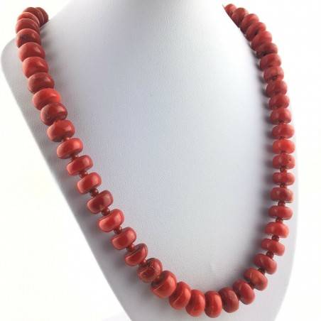 Precious Necklace in Coral Red Natural Gift Idea MINERALS High Quality A+-1