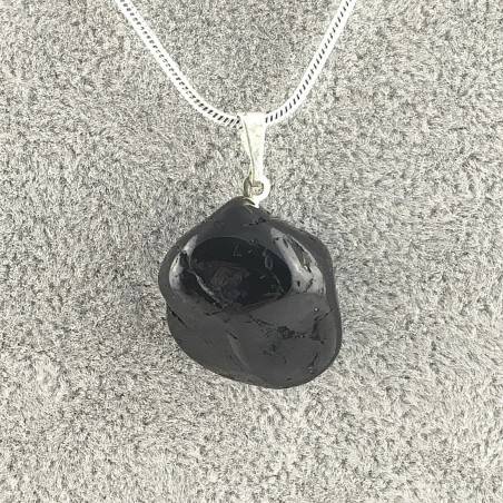Pendant in Black TOURMALINE Tumbled Necklace MINERALS High Quality Chakra A+-2