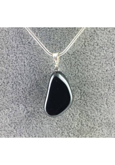 Excellent Pendant in HEMATITE Tumbled Black Polished Necklace High Quality A+ Chakra-1