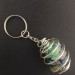 AZURITE MALACHITE Keychain Keyring with Silver Plated Spiral Necklace-1