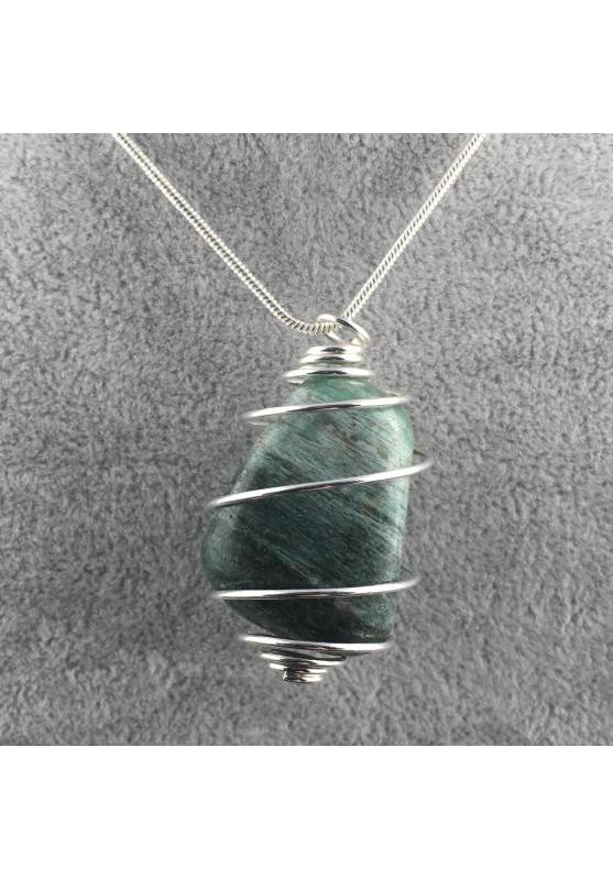 African JADE Pendant - LIBRA Zodiac Silver Plated Spiral Necklace A+-1