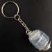 CELESTITE Tumbled Stone Keychain Keyring Hand Made on Silver Plated Spiral-2