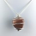 Red Sun Stone Pendant Tumbled Stone Hand Made on SILVER Plated Spiral A+-4