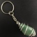 Green Aventurine Keychain Keyring Hand Made on SILVER Plated Spiral Necklace A+-1