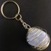 BLUE CHALCEDONY Keychain Keyring Hand Made on Silver Plated Spiral A+-2