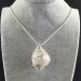 White LABRADORITE Moon STONE PENDANT TUMBLED SILVER Plated Spiral Necklace A+-2