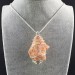 ORANGE CALCITE Rough Pendant Hand Made on Silver Plated Spiral Minerals Healing-2