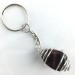 Bull's EYE Keychain Keyring Hand Made on Silver Plated Spiral Tumbled Stone A+-2