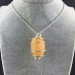 Yellow CALCITE Pendant Hand Made on SILVER Plated Spiral Crystal Healing A+-2