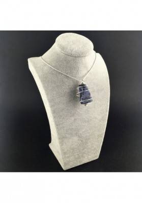 Pendant SODALITE Hand Made on Silver Plated Spiral Gift Idea A+-6