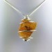 AMBER Large Pendant Hand Made on Silver Plated Spiral Gift Idea A+-1