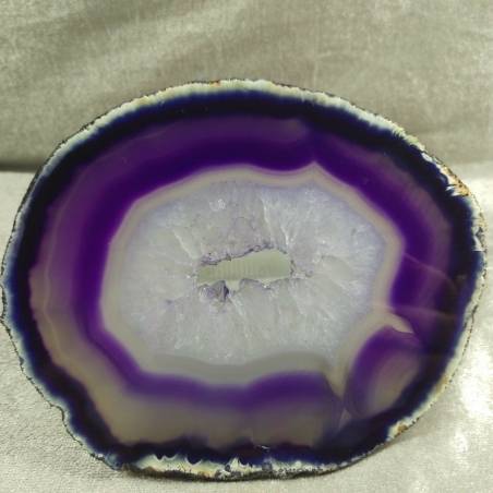 MINERALS *  GORGEOUS AGATE SLICE Purple With Crystals of Brazilian AMETHYST-4