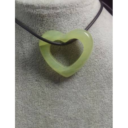 Jade Heart Pendant MINERALS Stone Gift Idea Love Jewel Bijou Chakra Minerals−3