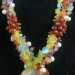 Necklace Chips in CARNELIAN FLUORITE with Charm in AGATE a HEART Jewel A+−3