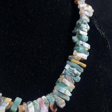 Necklace Chips in ORBICULAR OCEAN JASPER Jewel Woman MINERALS Gift Idea-2