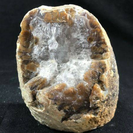 MINERALS * Polished Grey AGATE Geode Paperweight Natural Crystal −3