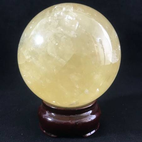 MINERALS * Wonderful YELLOW CALCITE SPHERE with Stand Crystal Healing−3