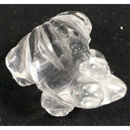 Frog in Hyaline Quartz Rock CRYSTAL ANIMALS in Stone MINERALS Chakra A+-2