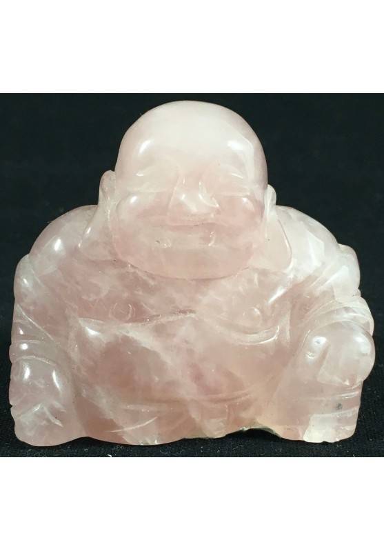 Statuetta BUDDHA Rose Quartz Handmade Crystal Healing MINERALS Chakra Zen A+-1