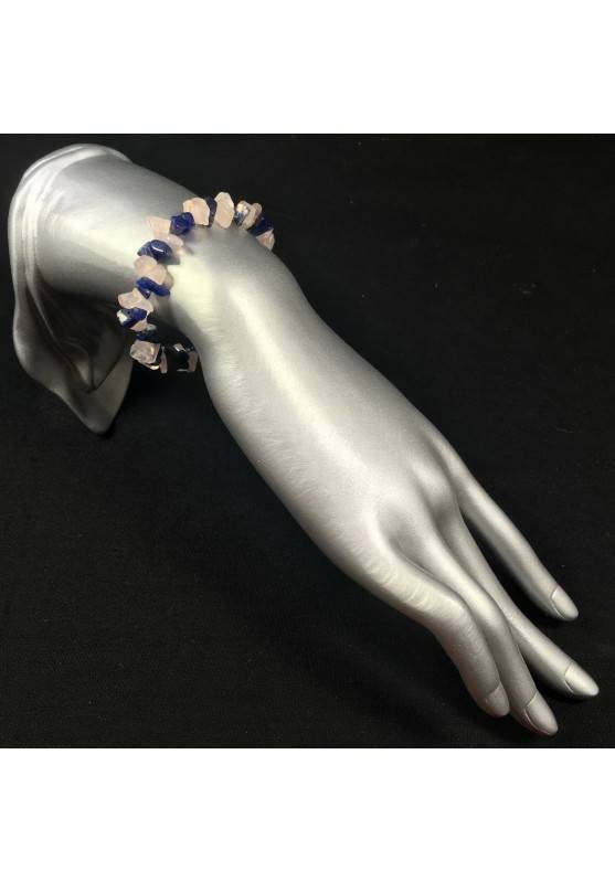 Bracelet in SODALITE and ROSE QUARTZ Crystal Healing Elasticated Chakra Zen A+-2