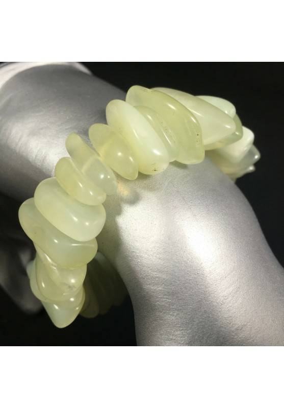 Bracelet in BIG JADE Chips - LIBRA GEMINI ARIES Crystal Healing Elasticated A+-1