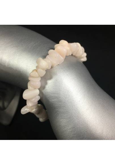 Tumbled Stones Chips Bracelet WHITE AGATE Crystal Healing Agate Bracelet Zen A+-1