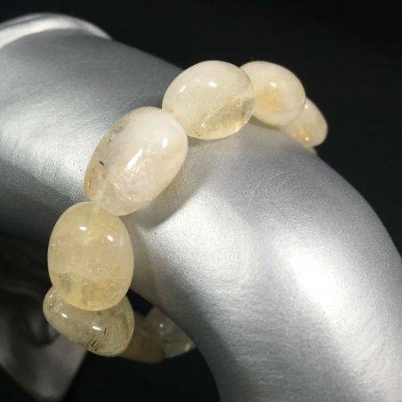 Tumbled Bracelet in CITRINE QUARTZ Yellow Quartz Crystal Healing Chakra A+-1