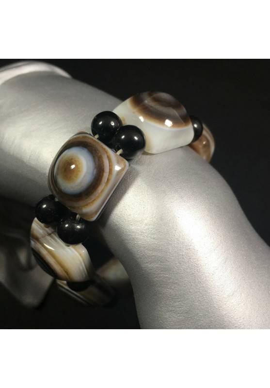 NATURAL Buddha's Eye AGATE Polished Bracelet Gift Idea Crystal Healing A+-1