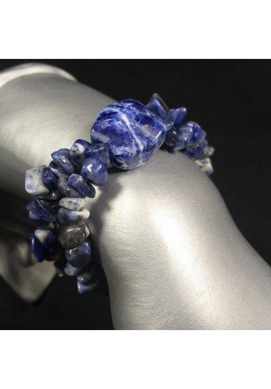 SODALITE Chips Elasticated Bracelet Beads Raw Natural Crystal Healing Chakra A+-1