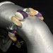 Adularia MOON STONE - Purple Fluorite and Obsidian Bracelet with PEARL A+-1