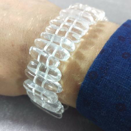 HYALINE Quartz Clear Rock Cristal Bracelet UNISEX Hyaline Bracelet Beads-1