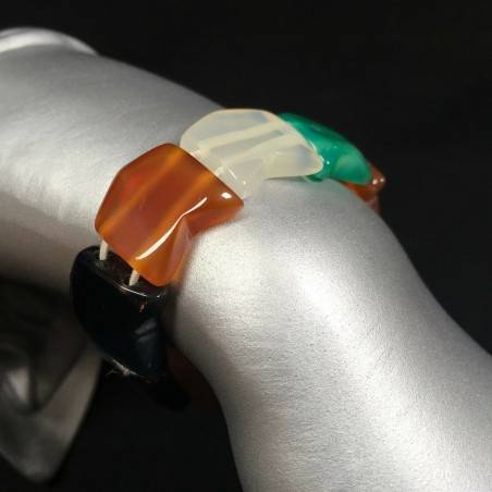Bracelet in AGATE Nera , Bianca , Green CARNELIAN Bracelettto Crystal Healing-1