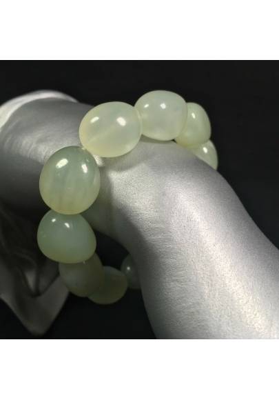 Green JADE Tumbled Stone Bracelet Natural Elasticated Minerals Stone Beads-1