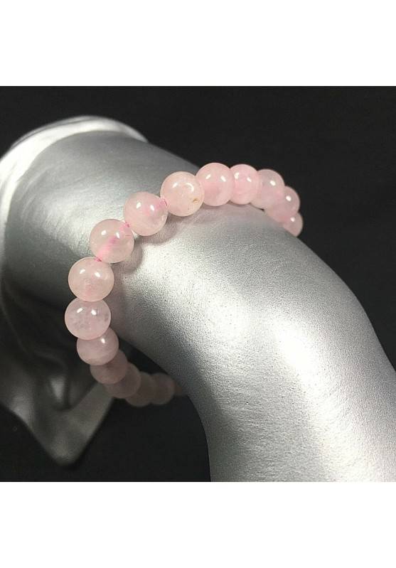 Rose Quartz Bracelet Spherical Beads 9mm Unisex Jewel MINERALS Zen Chakra-1