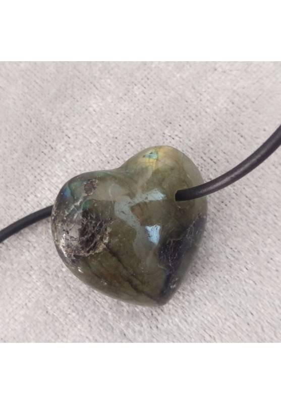 Labradorite Heart Pendant Necklace MINERALS Chakra Gift Idea Healing Stone A+-5
