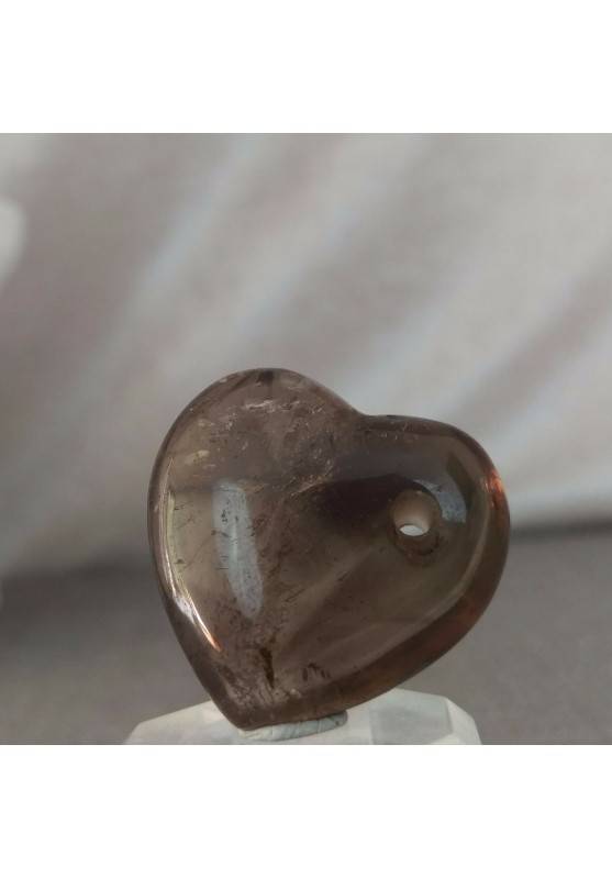 Heart Pendant in Smoked QUARTZ Necklace MINERALS Gift Idea Reiki Chain Stones A+-5