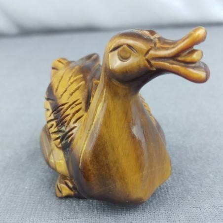 Swan in Tiger’s Eye DUCK Polished Handmade Perfect Stone Minerals Chakra-1